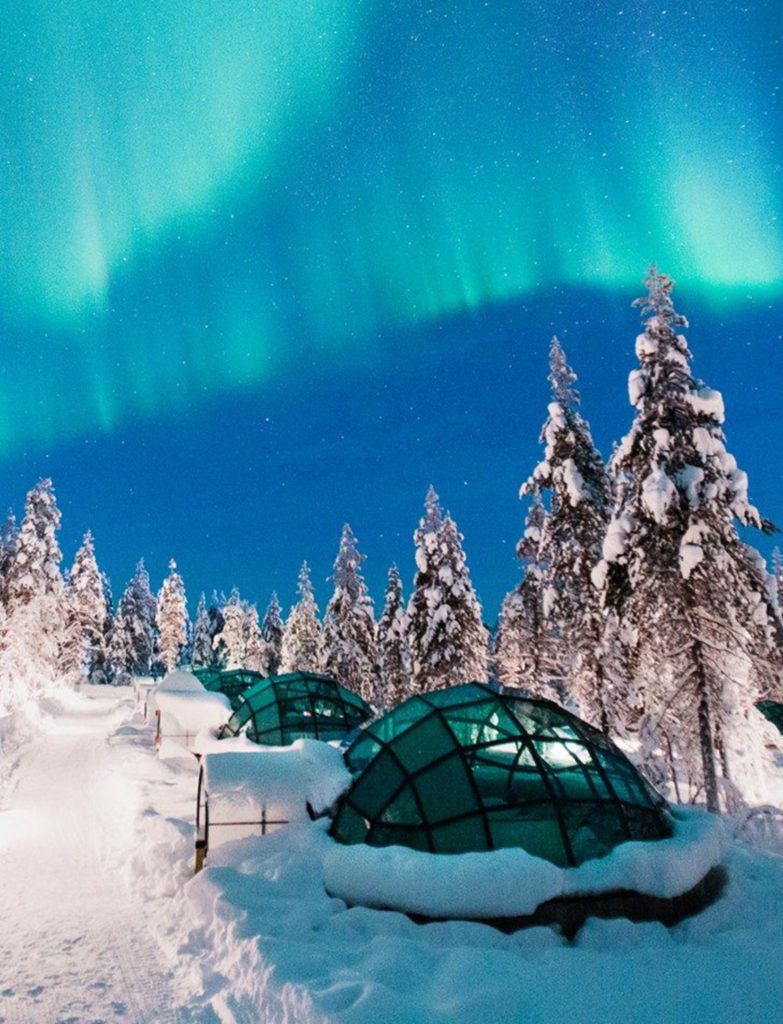 Northern Lights From This Glass Igloo