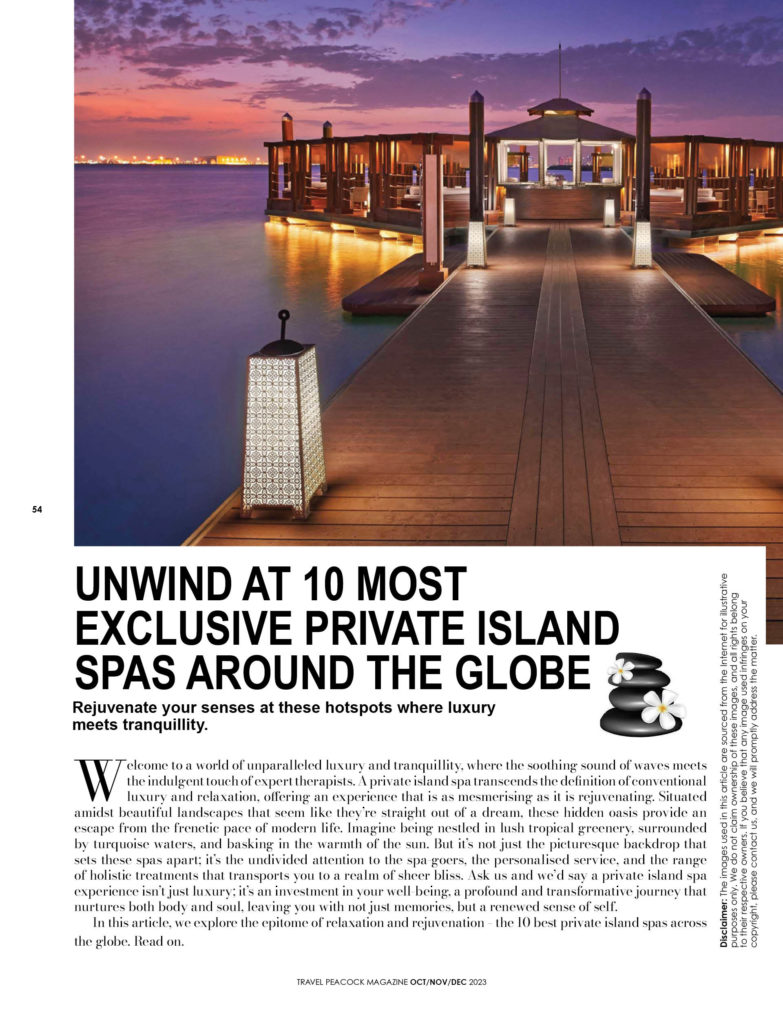 10 most private island spa in the word